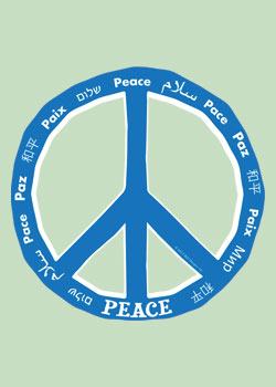 World Peace in Seven Languages Magnet
