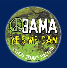 Obama 01.20.09 Yes We Can 5.75 inch Round Magnet