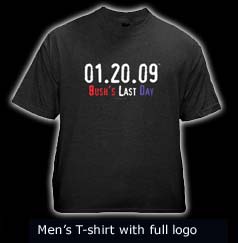 01.20.09® Bush's Last Day Men's Short Tshirt with full logo