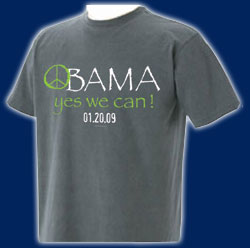 Obama 01.20.09 Stonewash YES WE CAN  T-shirts