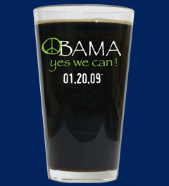 Obama 01.20.09 YES WE CAN Pint Glass