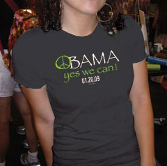 Obama 01.20.09 Yes We Can Women's Small Fit T-shirts