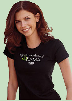 Women's Short Sleeve Obama My Vote Made History T-shirt