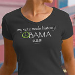 Obama My Vote Made History Womens V Neck Tshirt