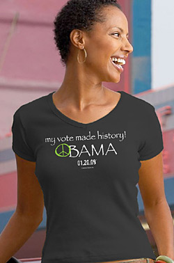 Obama My Vote Made History Womens V Neck