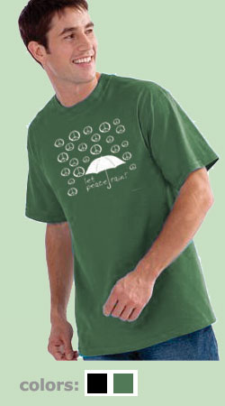 Let Peace Rain Umbrella Unisex Tshirt Pigment Dyed