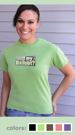 WWhere's MY Bailout? Women's Pigment-dyed Cap Sleeve Tshirt